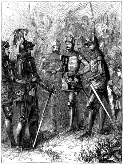 King Henry V 1387-1422 and the Sire de Helly at Agincourt by Unbekannt