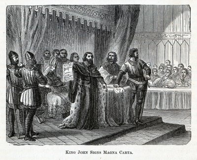 King John Signs Magna Carta, 1882 by Unbekannt
