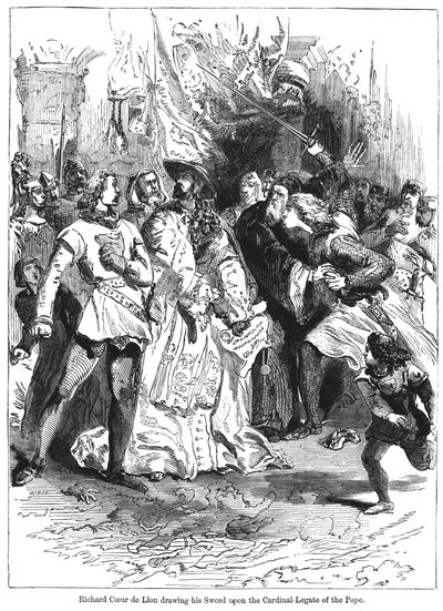 King Richard I Drawing His Sword Upon the Cardinal Legate of the Pope by Unbekannt