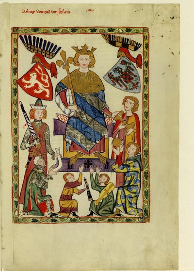 King Wenceslaus II of Bohemia From the Codex Manesse, Between 1305 and 1340 by Unbekannt