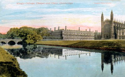 Kings College, Kings College Chapel and Clare College, Cambridge by Unbekannt