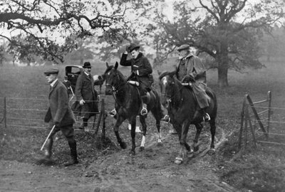 Kings Edward VII of the United Kingdom and Manuel II of Portugal Hunting by Unbekannt