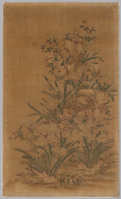 Ko Ssu Panel: Rocks and Narcissus, 1700s - 1800s by Unbekannt
