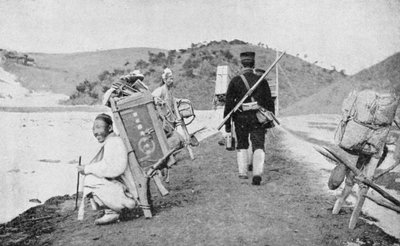 Korean Coolies Acting as Porters for Japanese Soldiers, Russo-Japanese War by Unbekannt