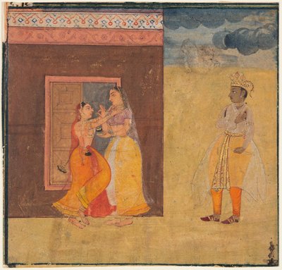 Krishna Abhisarika Nayika, from a Rasikapriya Manuscript by Unbekannt