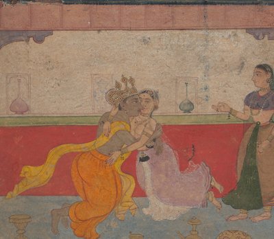 Krishna Kisses Radha (Page from the Boston Rasikapriya Lovers Breviary) by Unbekannt