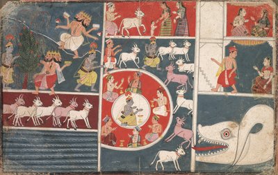 Krishna Playing the Flute and Other Episodes from the Bhagavata Purana by Unbekannt