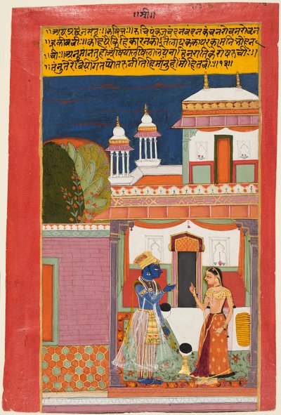Krishna and Radha Quarreling, from a Rasikapriya by Unbekannt