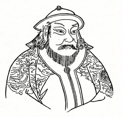 Kublai Khan 1215-1294 of the Mongol Empire and Founder of the Yuan Dynasty by Unbekannt