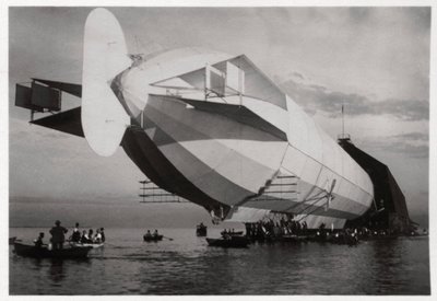 LZ 6 Entering a Floating Hanger, Halle, Germany by Unbekannt
