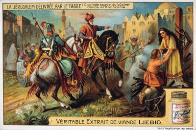 La Jerusalem Deliveree par le Tasse, Clorinde Saved from Burning, 19th Century by Unbekannt