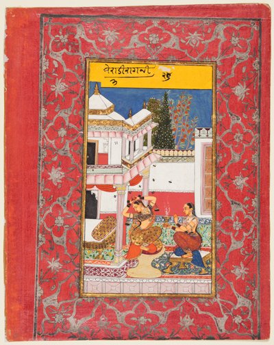 Lady Longing for her Lover, Varari Ragini of Dipak, from a Ragamala, 1650-60 by Unbekannt