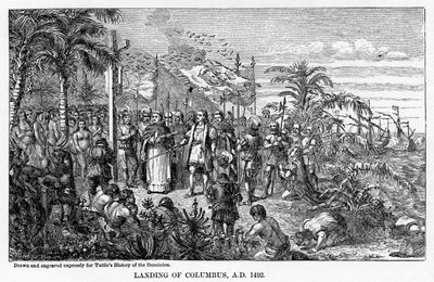 Landing of Columbus, AD 1492 by Unbekannt