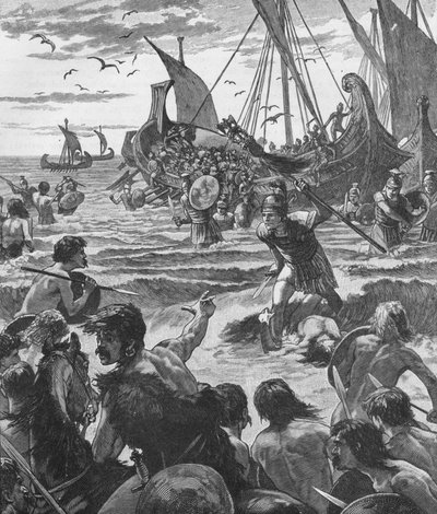 Landing of the Romans on the Coast of Kent, 43-1905 by Unbekannt