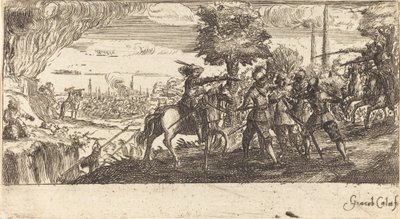 Landscape with Battle Scene by Unbekannt