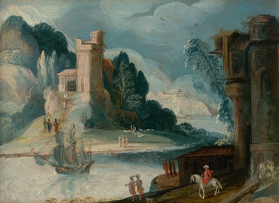 Landscape with a River and a Castle by Unbekannt