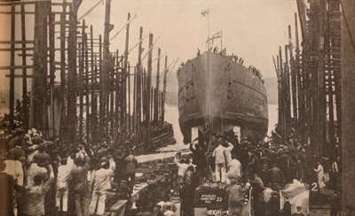 Launch of H.M.S. Lion in August, 1910 by Unbekannt