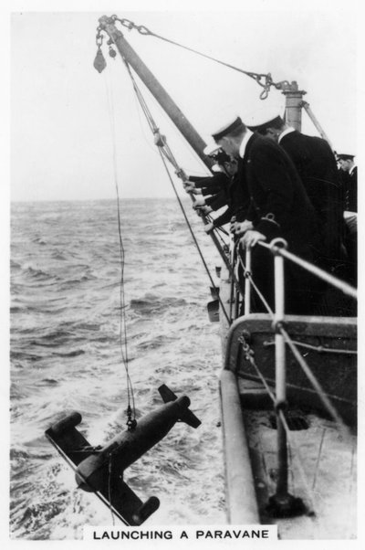 Launching a Paravane from the Battleship HMS Rodney, 1937 by Unbekannt
