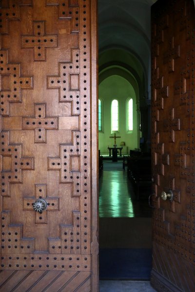 Notre-Dame des Dombes Abbey, Main Door of the Church, Le Plantay, Ain by Unbekannt