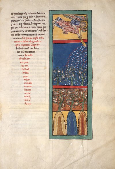 Leaf from a Beatus Manuscript: the First Angel Sounds the Trumpet by Unbekannt