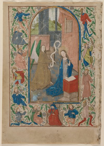 Leaf from a Book of Hours: The Annunciation recto, 1470s by Unbekannt