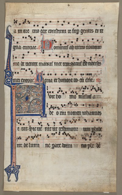 Leaf from a Choral Book: Annunciation to Zaccharias by Unbekannt