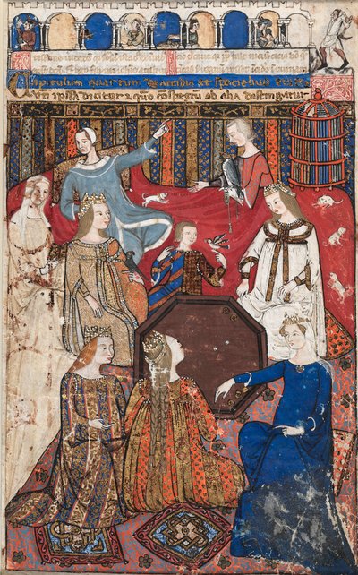 Leaf from a Cocharelli Treatise on the Vices: Accidia and Her Court, c. 1330-40 by Unbekannt