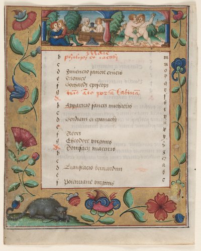 Leaf from a Psalter and Prayerbook: Calendar Page with Labors verso, c. 1524 by Unbekannt