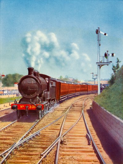 Leaving Dublin. Great Southern Railways train, hauled by a 4-4-0 passenger express, 1935 by Unbekannt