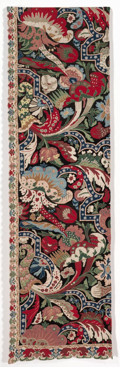 Left Half of a Pair of Needlework Bed Hangings in the Bizarre Style by Unbekannt