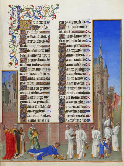 Les Très Riches Heures du Duc de Berry, Folio 72r - The Procession of Saint Gregory by Unbekannt