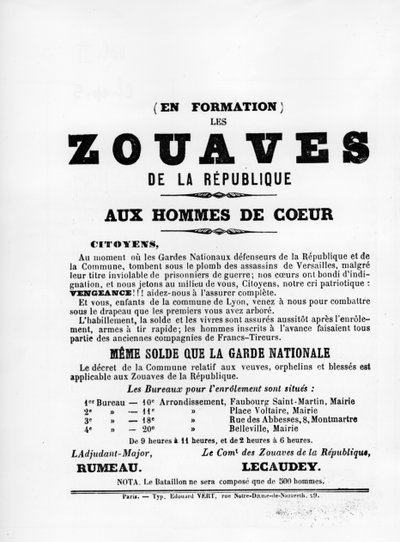 Les Zouaves, from French Political Posters of the Paris Commune by Unbekannt