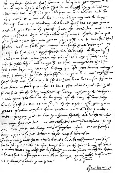 Letter from Katherine of Aragon as Regent, to her husband, King Henry VIII in France, announcing the English victory over the Scottish army at Flodden by Unbekannt