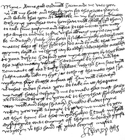 Letter from King Henry VIII to Cardinal Wolsey (