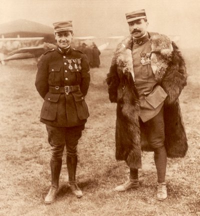 Lieutenant Georges Guynemer and Captain Felix Brocard, French Fighter Pilots by Unbekannt