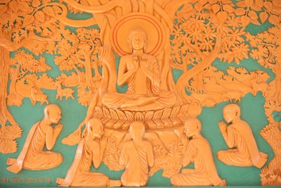Life of Buddha: Buddha with His 5 Disciples in Benares, Phnom Penh, Cambodia by Unbekannt