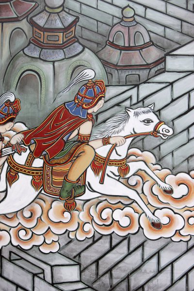 Life of Buddha: Siddhartha Escaped His Palace, Accompanied by Channa Aboard His Horse Kanthaka, Seoul, South Korea by Unbekannt