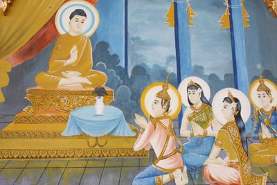 Life of Buddha: Teaching the Dharma to His Family in Preah Prom Rath Monastery, Siem Reap, Cambodia by Unbekannt
