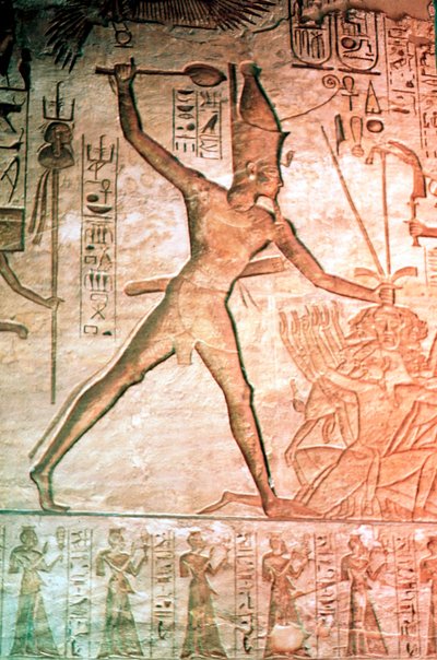 Limestone Relief from the Temple of Rameses II, Abu Simbel, Egypt by Unbekannt