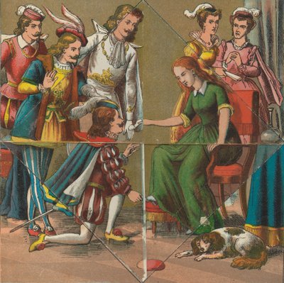Little Red Riding Hood and Cinderella with Surprise Pictures, ca. 1875 by Unbekannt
