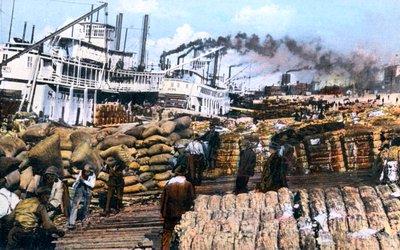 Loading Cotton onto a Ship, Memphis, Tennessee, USA, c1900s by Unbekannt