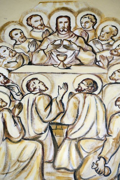 Lome Sacred Heart Cathedral. Jesus at Last Supper. Lome. Togo by Unbekannt