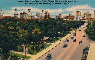 Looking East on Lafayette Street, Tampa University and Skyline, Tampa, Florida by Unbekannt