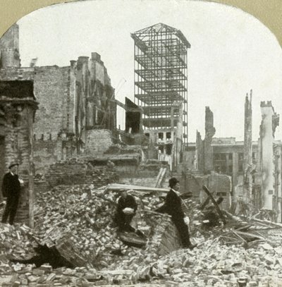 Looking south, corner Sutter and Stockton, 1906 by Unbekannt