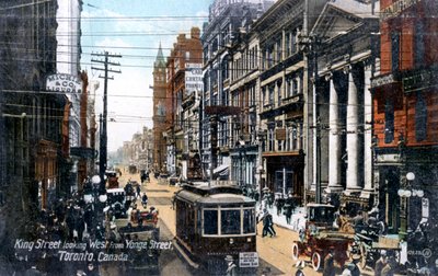 Looking West along King Street, Toronto, Canada, c1900s by Unbekannt