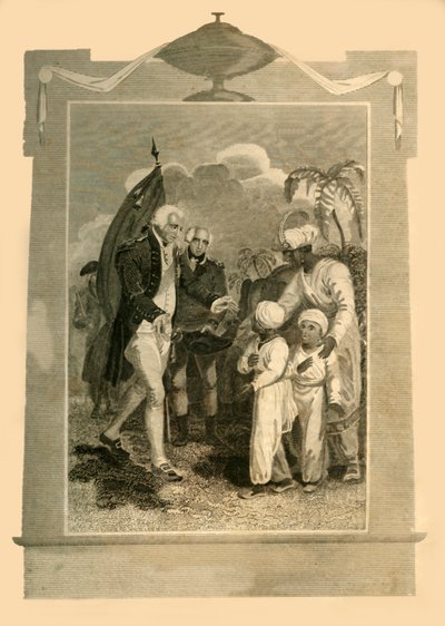 Lord Cornwallis Receiving the Sons of Tippoo Saib, c1780s, 1816 by Unbekannt