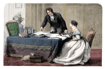 Lord Melbourne Instructing a Young Queen Victoria by Unbekannt