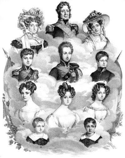Louis-Phillipe, King of France, and his family by Unbekannt