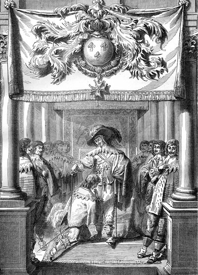 Louis XIII of France conferring the Order of the Holy Spirit, 17th century by Unbekannt