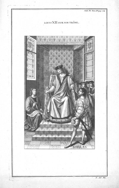 Louis XII on his throne by Unbekannt